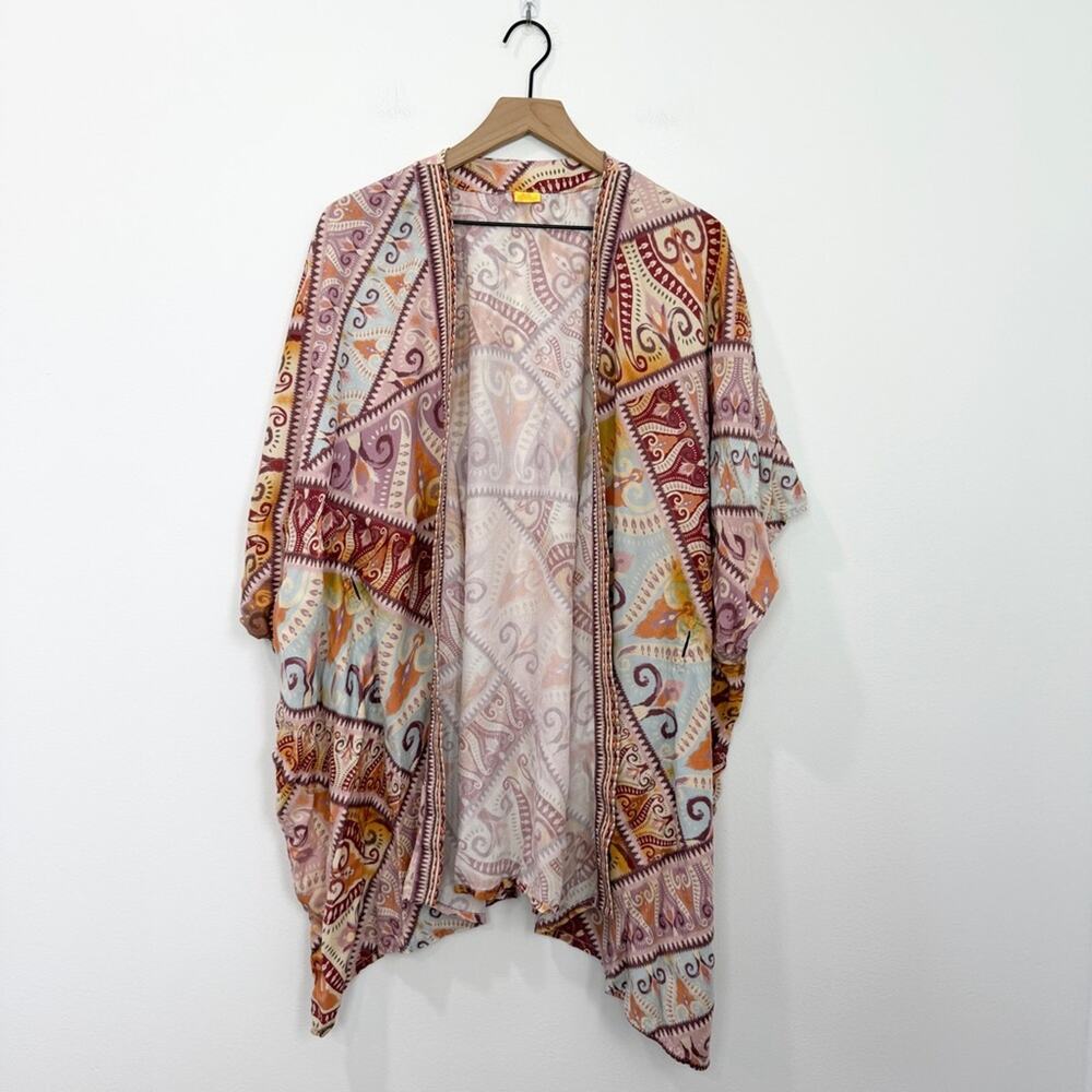 Agua Bendita Cora Leva Tunic Beach Coverup Multicolor One Size ** missing tie